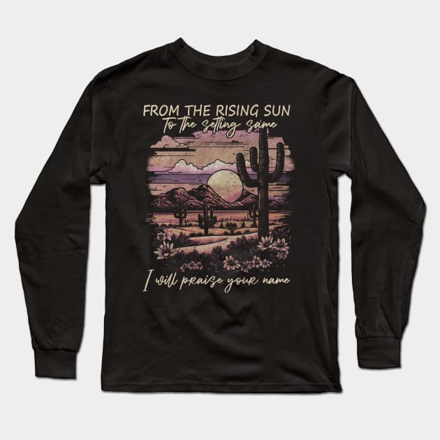 Vintage From The Rising Sun Funny Gift Long Sleeve T-Shirt by DesignDRart